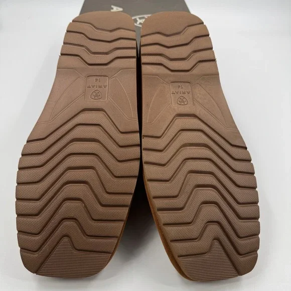 Ariat Mens Brown Leather Western Stitch Faux Fur Lined Scuff Slippers AR2842-200